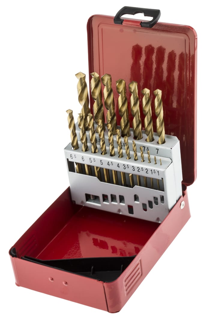 RS PRO 19-Piece, 10mm Max, 1mm Min, HSS-G Bits