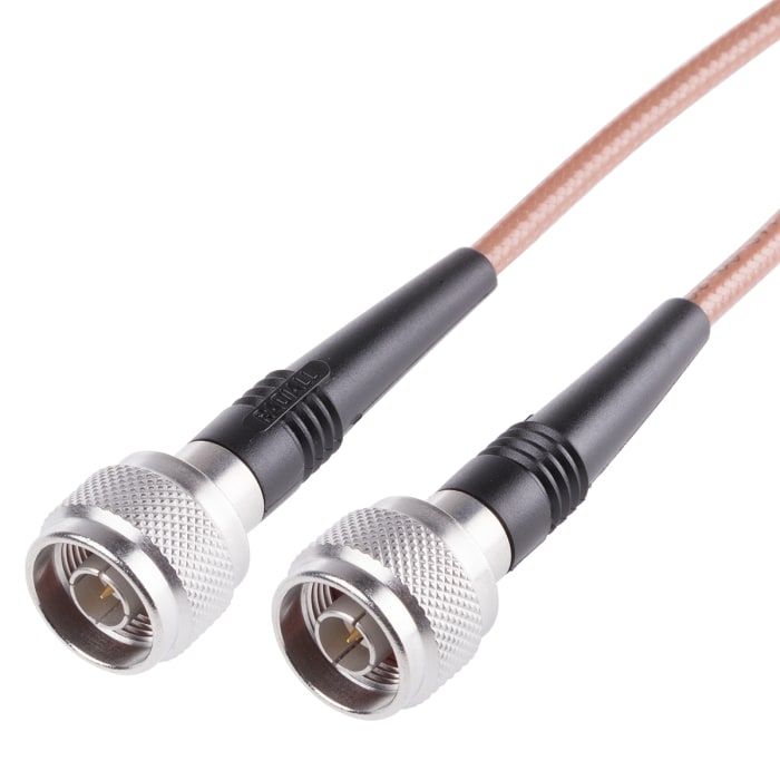 Câble coaxial Radiall, RG142, BNC, / Type N, 500mm, Marron