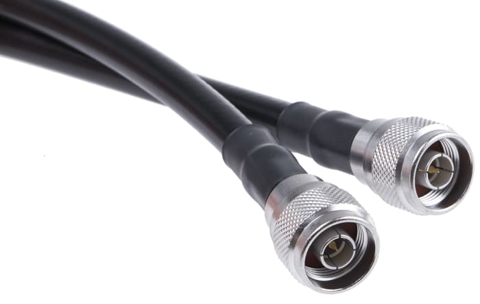 Cable coaxial RG213 Radiall, 50 Ω, con. A: Tipo N, Macho, con. B: Tipo N, Macho, long. 2m Negro