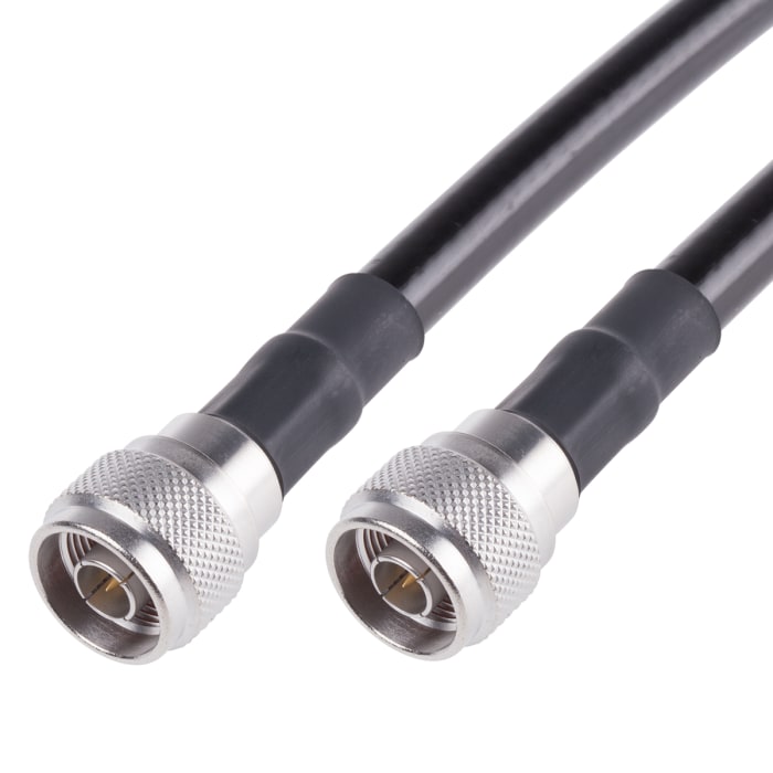 Koaxiální kabel RG213, Černá, A: Typ N, vnější průměr: 10.30mm, B: Typ N 1m Radiall S koncovkou