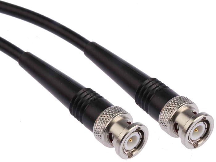 Câble coaxial Radiall, RG58, BNC, / BNC, 5m, Noir