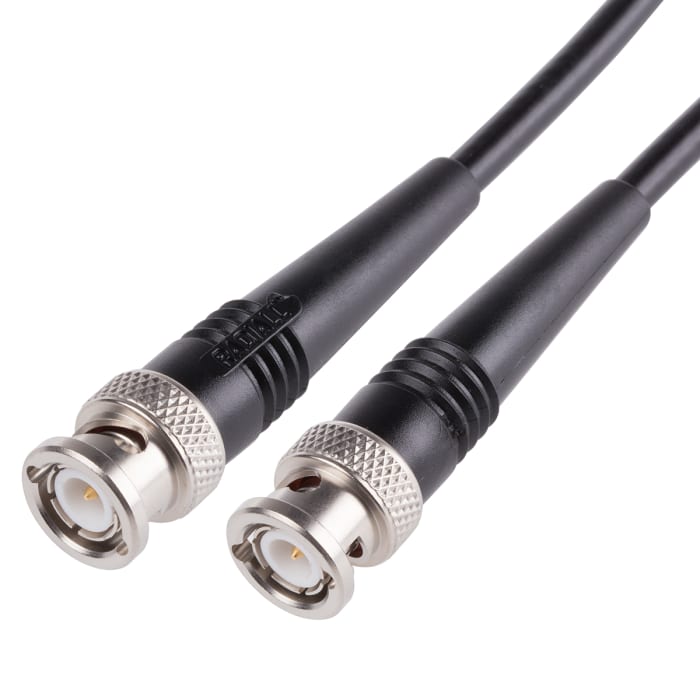 Câble coaxial Radiall, RG58, BNC, / BNC, 500mm, Noir