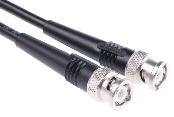 Cable coaxial RG223 Radiall, 50 Ω, con. A: BNC, Macho, con. B: BNC, Macho, long. 1m Negro