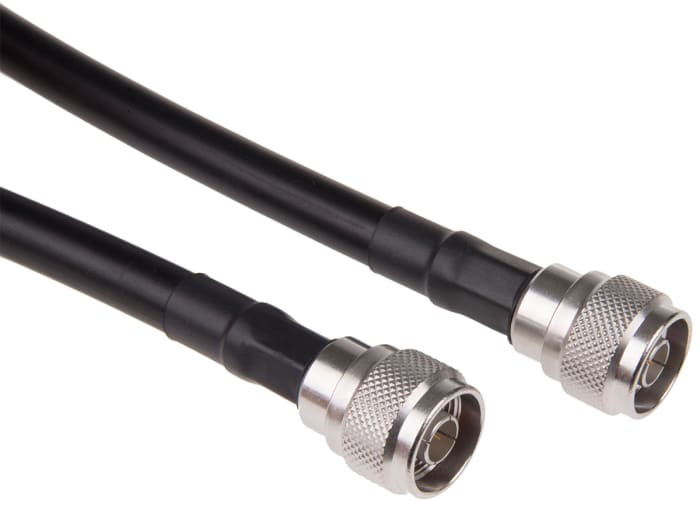 Koaxiální kabel RG214, Černá, A: Typ N, vnější průměr: 10.80mm, B: Typ N 1m Radiall S koncovkou