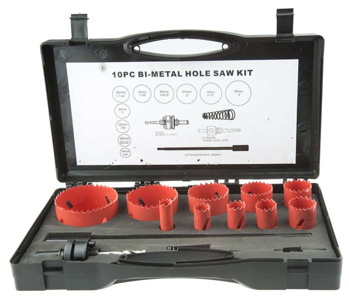 RS PRO Bi-metal 16 → 76mm Hole Saw Set