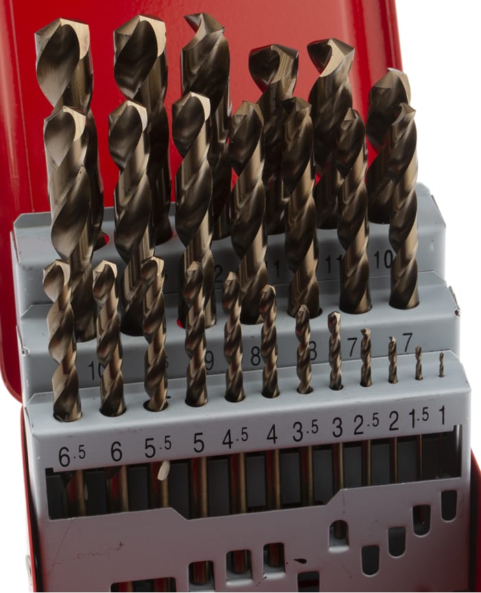 RS PRO RS PRO 25 piece Metal Twist Drill Bit Set, 1mm to 13mm 216
