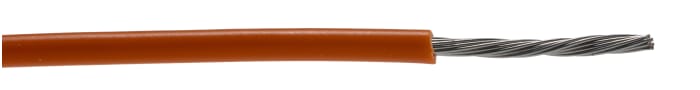 RS PRO 1007 Series Orange Hook Up Wire, 18 AWG, 16 x 0.25 mm, 0.25 mm core strands, 305 m, Polyvinyl Chloride, Polyvinyl