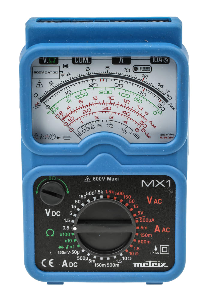 MX1  Metrix MX 1 Handheld Analogue Multimeter, 10A ac Max, 10A dc