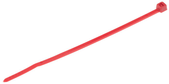Serre-câble HellermannTyton T18R, 100mm x 2.5 mm, Rouge, en Polyamide 6.6 (PA66), x 100
