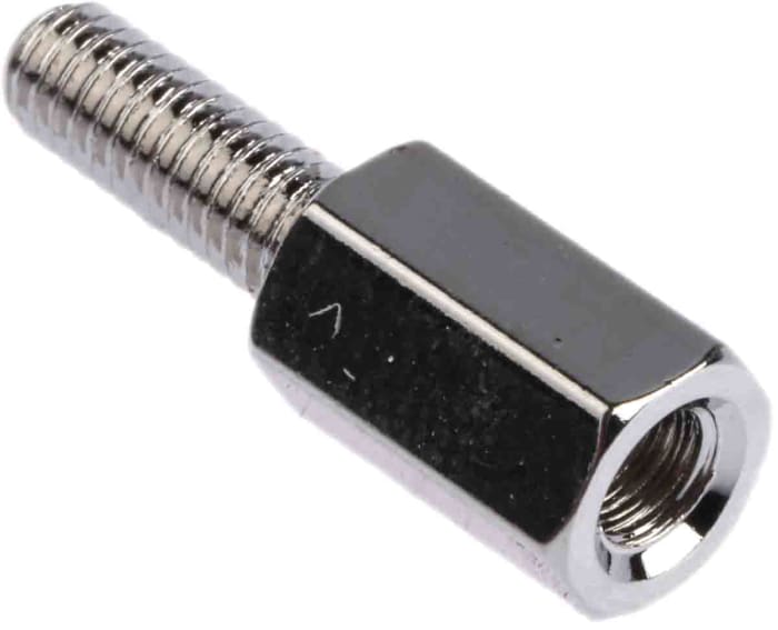 RS PRO Standoff, M3 x M3 Thread, 8mm Body, Brass, Male/Female, 8mm Stud