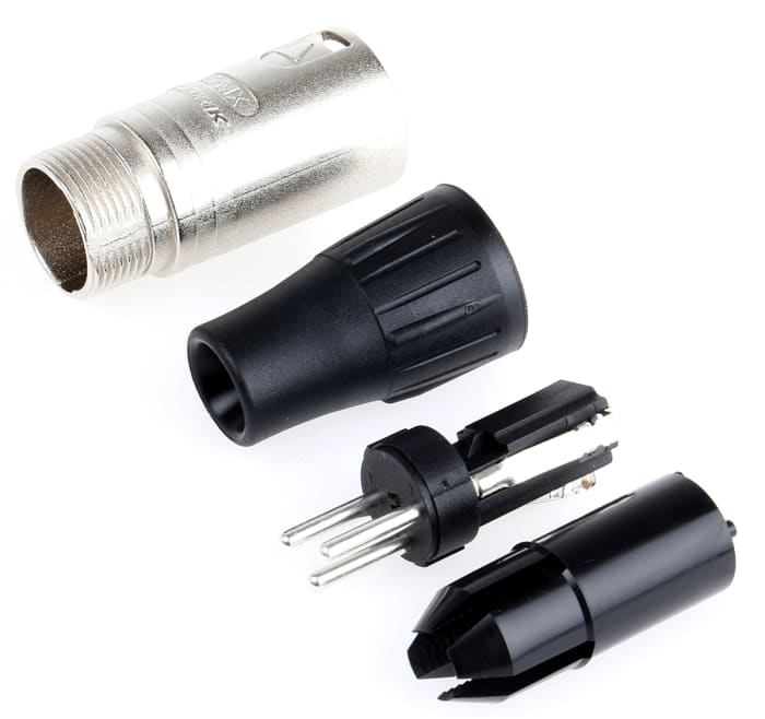 Conector XLR Macho de 3 pines Neutrik, contactos de Latón, Bronce revestidos de Oro, Plata, 3A, Montaje de Cable