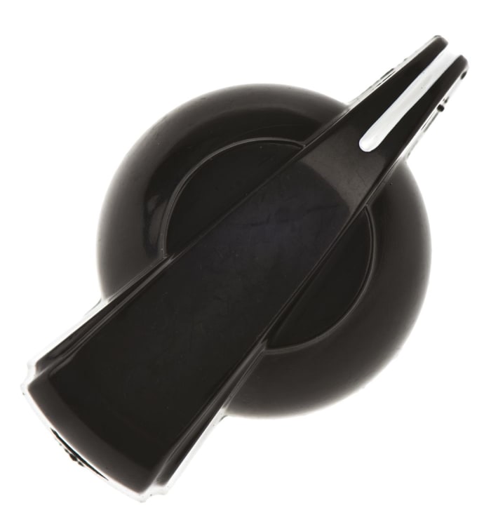 RS PRO 32mm Black Potentiometer Knob for 6.4mm Shaft