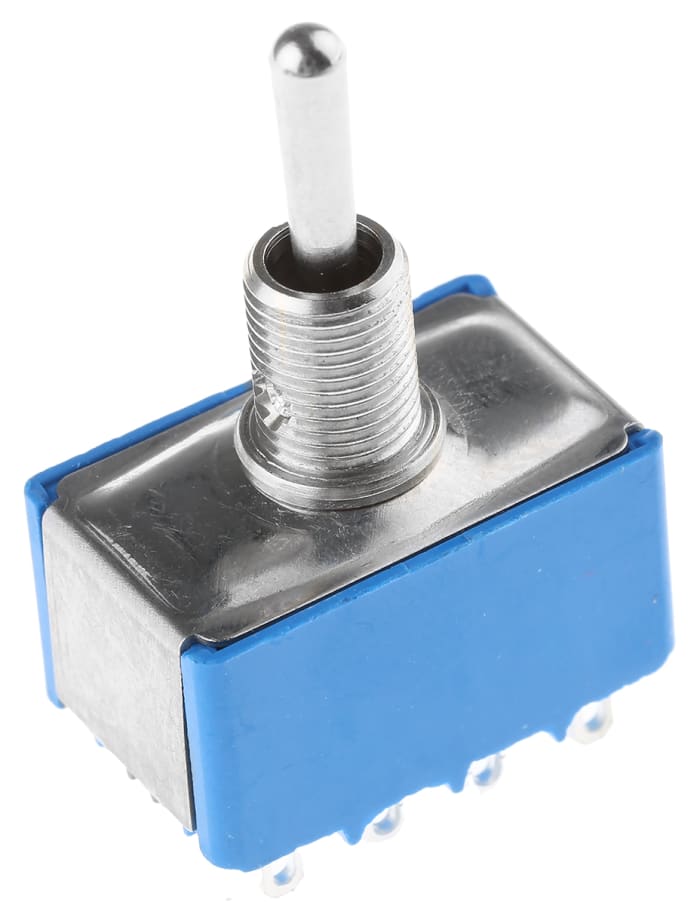 APEM Toggle Switch, Panel Mount, On-Off-On, 4PDT, Solder Terminal