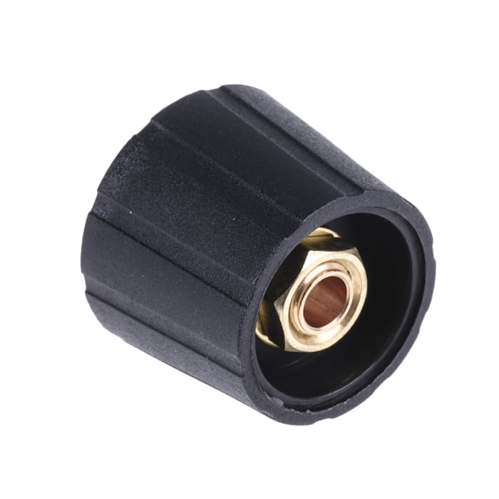 Sifam 21.5mm Black Potentiometer Knob for 6mm Shaft Splined, S210006-BLK