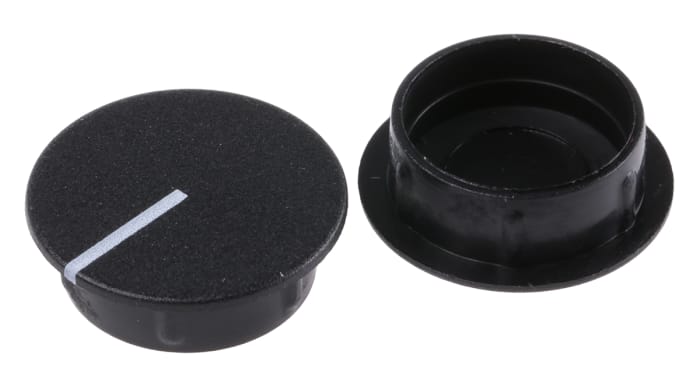 Krytka knoflíku potenciometru barva Černá 21.5mm, barva ukazatele: Bílá barva ukazatele Sifam