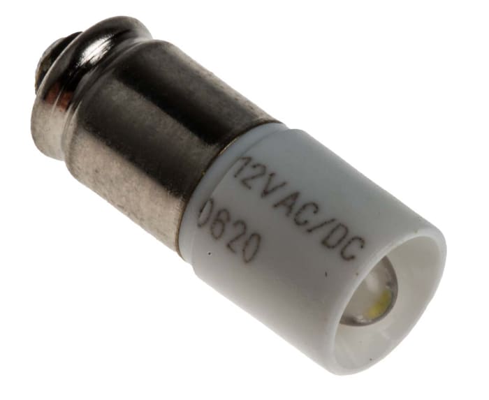 RS PRO White LED Indicator Lamp, 12V ac/dc, Midget Groove Base, 6mm Diameter, 2070mcd