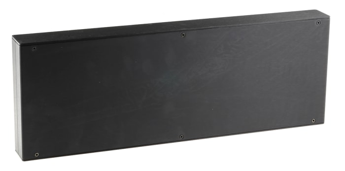 RS PRO Black Anodised Aluminium Instrument Case, 442 x 153 x 45mm