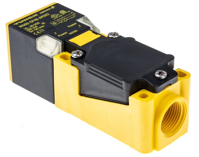 Turck Inductive Block Proximity Sensor, M12, 50 mm Detection, PNP NO, 10 → 30 V dc