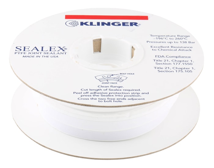 Klinger White PTFE Tape, 5m x 14mm x 5mm