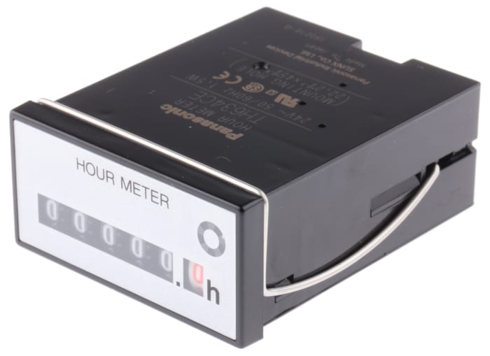 Panasonic Hour Counter, 6 digits, Tab Connection, 24 V ac