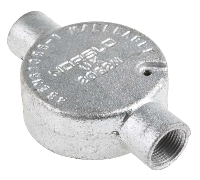 Racor para conducto RS PRO, Caja de Derivación de Salida Recta de Acero, tamaño nom. 20mm