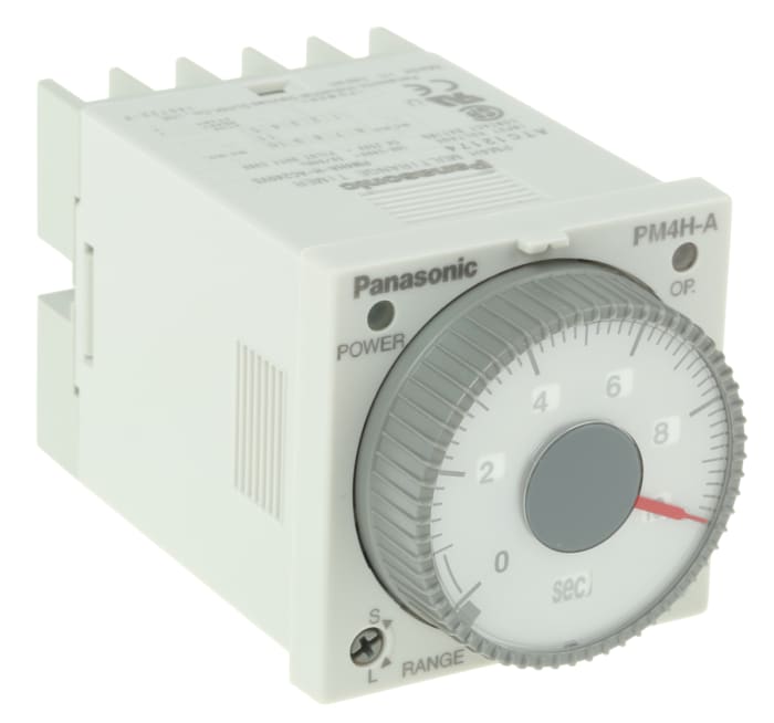 Panasonic PM4H-A Series Chassis Mount Timer Relay, 100 → 240V ac, 1 s → 500h