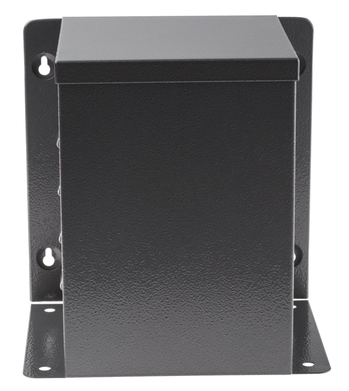 RS PRO Grey Steel Enclosure, Flanged, Grey Lid, 157 x 157 x 221mm