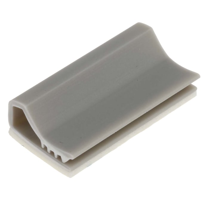 RS PRO Grey PVC Flat Cable Clamp, 9mm Max. Bundle