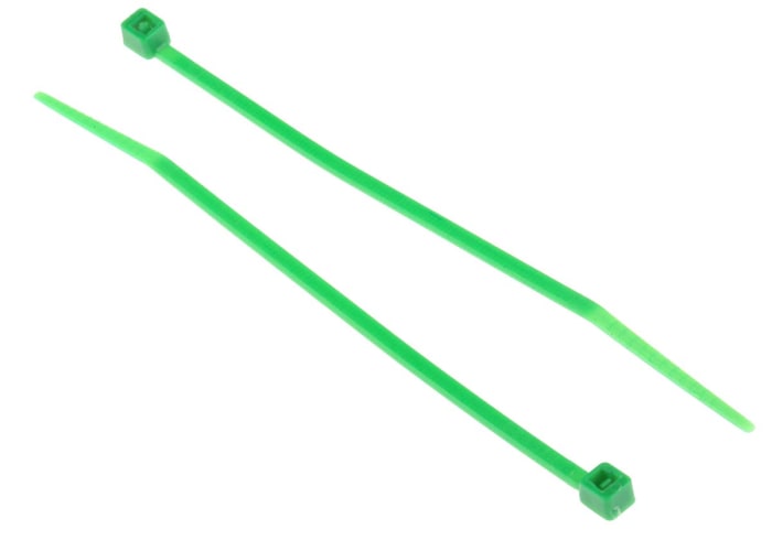 Brida RS PRO de Nylon 66 Verde, 100mm x 2,5 mm, No reutilizable