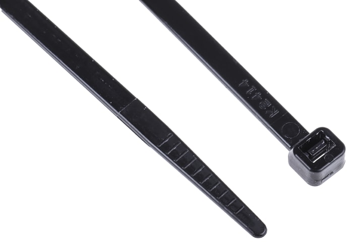 RS Pro, Siyah, Naylon, Serbest Bırakılamaz Kablo Bağı, 368mm x 4,8 mm Alev Geciktiricili
