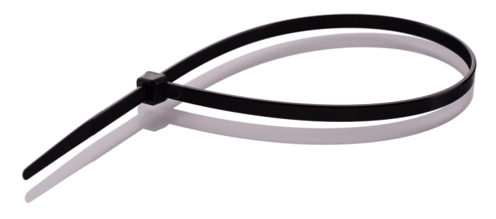 RS PRO  RS PRO Cable Tie, 300mm x 4.8 mm, Black Nylon, Pk-100