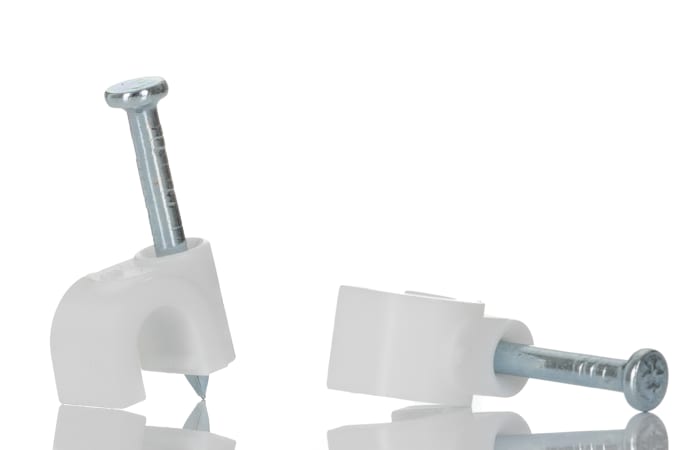 RS PRO White PE Round clip, 3.5mm Max. Bundle