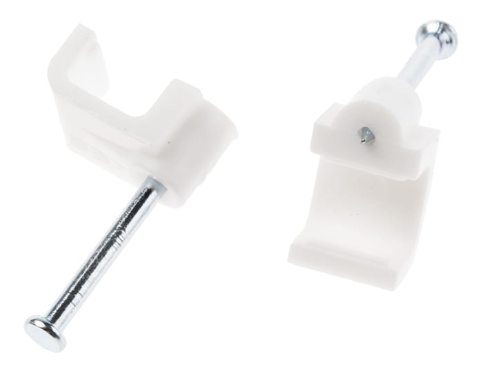 RS PRO White PE Rectangular cable clip