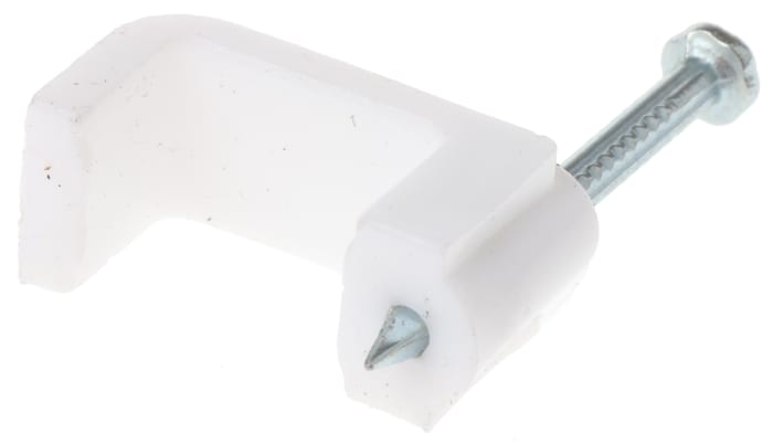 RS PRO White PE Rectangular Cable Clip