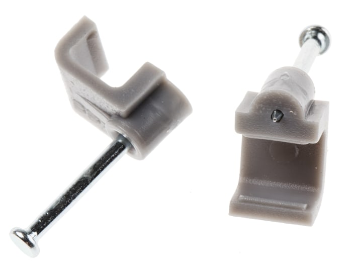RS PRO Grey PE Rectangular cable clip