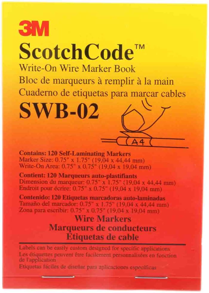 Wire Marking Book 3M ScotchCode Pre-Printed Wire Marker Book ...