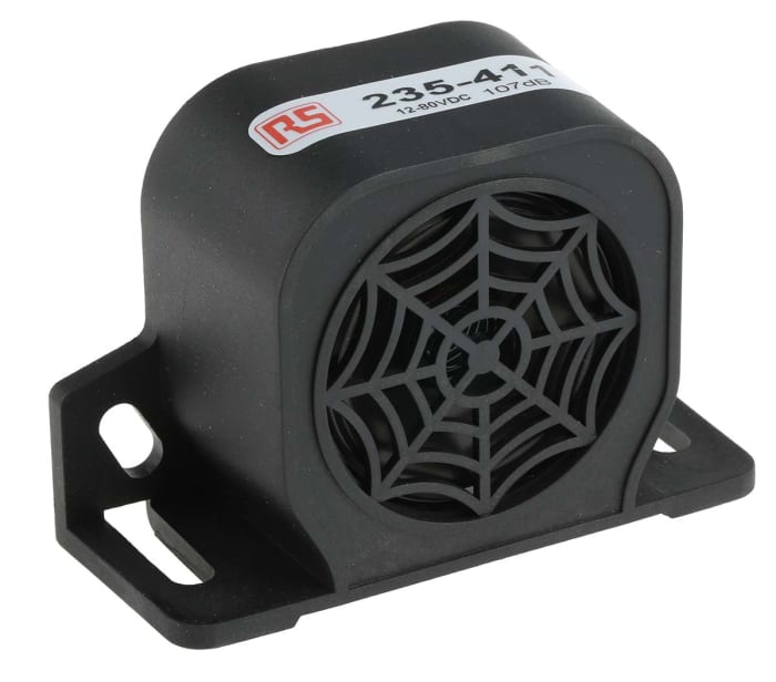 Avertisseur sonore Noir RS PRO, 12 → 80 V c.c., 107dB