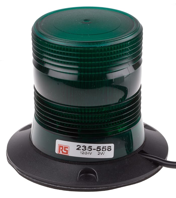 Výstražný maják Blikající barva Zelená Xenon 150 mA, 175 mA Magnetický držák 10 → 30 v DC EMC (ECE R10), V