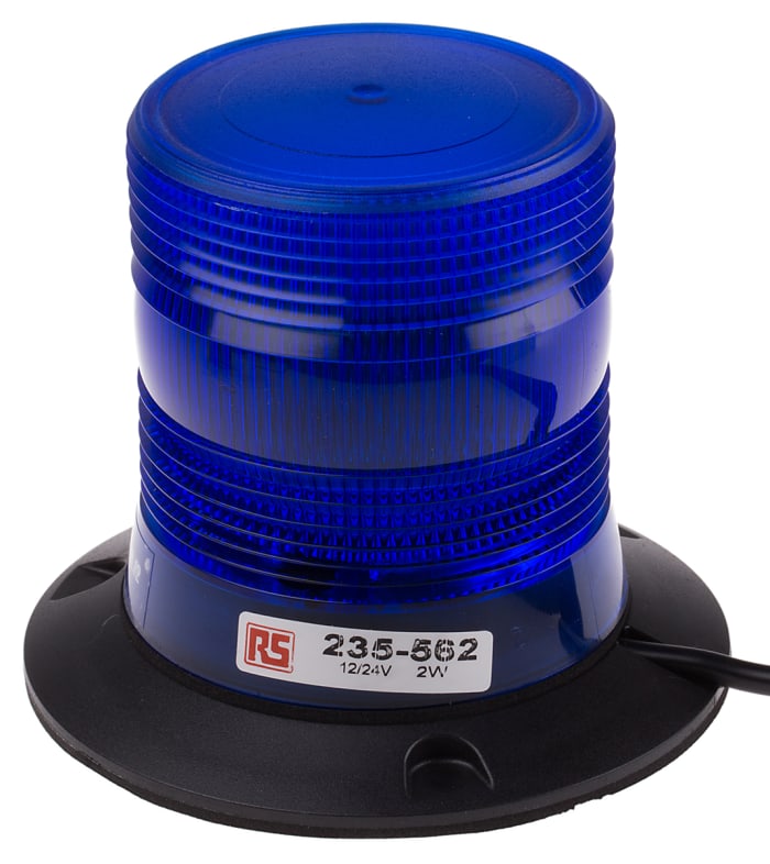 RS PRO Blue Flashing Beacon, 10 → 30 V dc, Magnetic Mount, Xenon Bulb, IP56