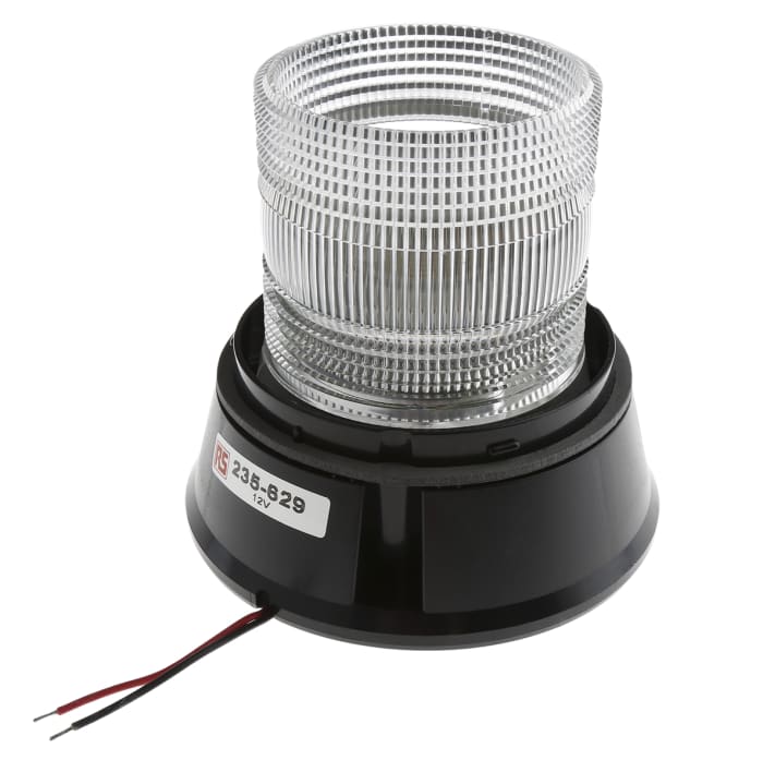 RS PRO Flashing Beacon, 12 V dc, Surface Mount, Incandescent Bulb, IP56
