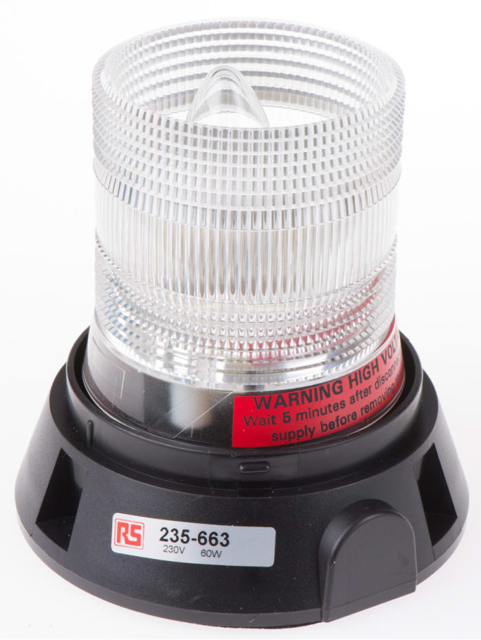 Indicador luminoso RS PRO, efecto Intermitente, Incandescente, , lente no incluida, alim. 230 V ac