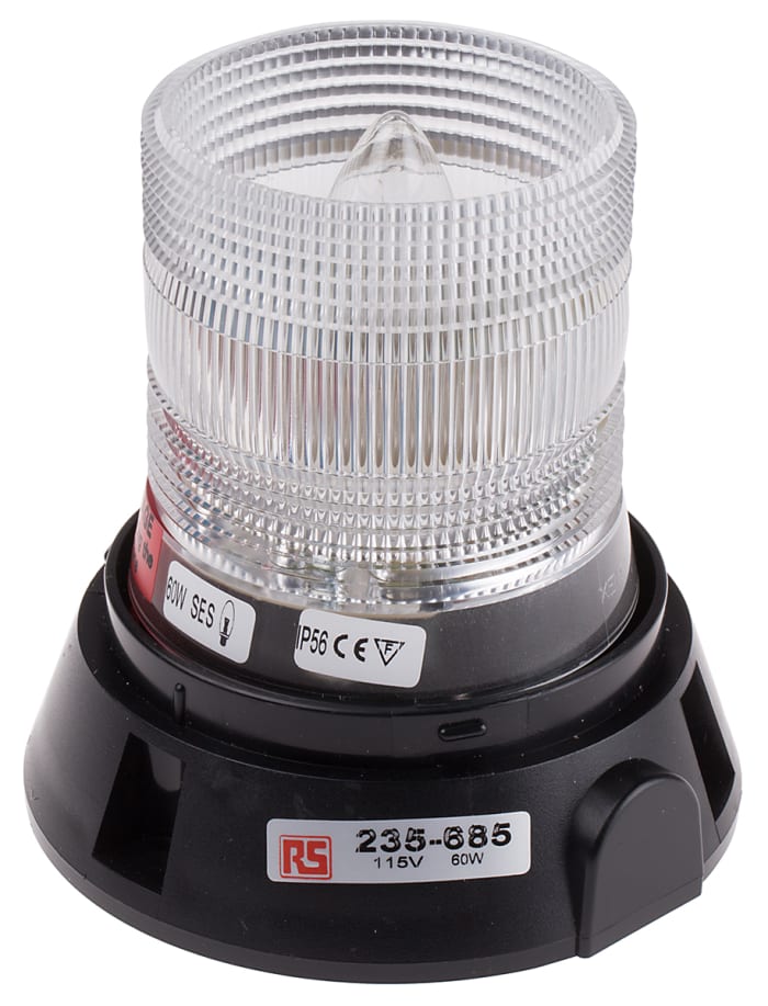 RS PRO Flashing Beacon, 115 V ac, Surface Mount, Incandescent Bulb, IP56