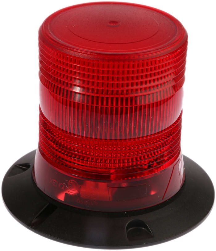 RS PRO Red Flashing Beacon, 10 → 100 V dc, Surface Mount, Xenon Bulb, IP56