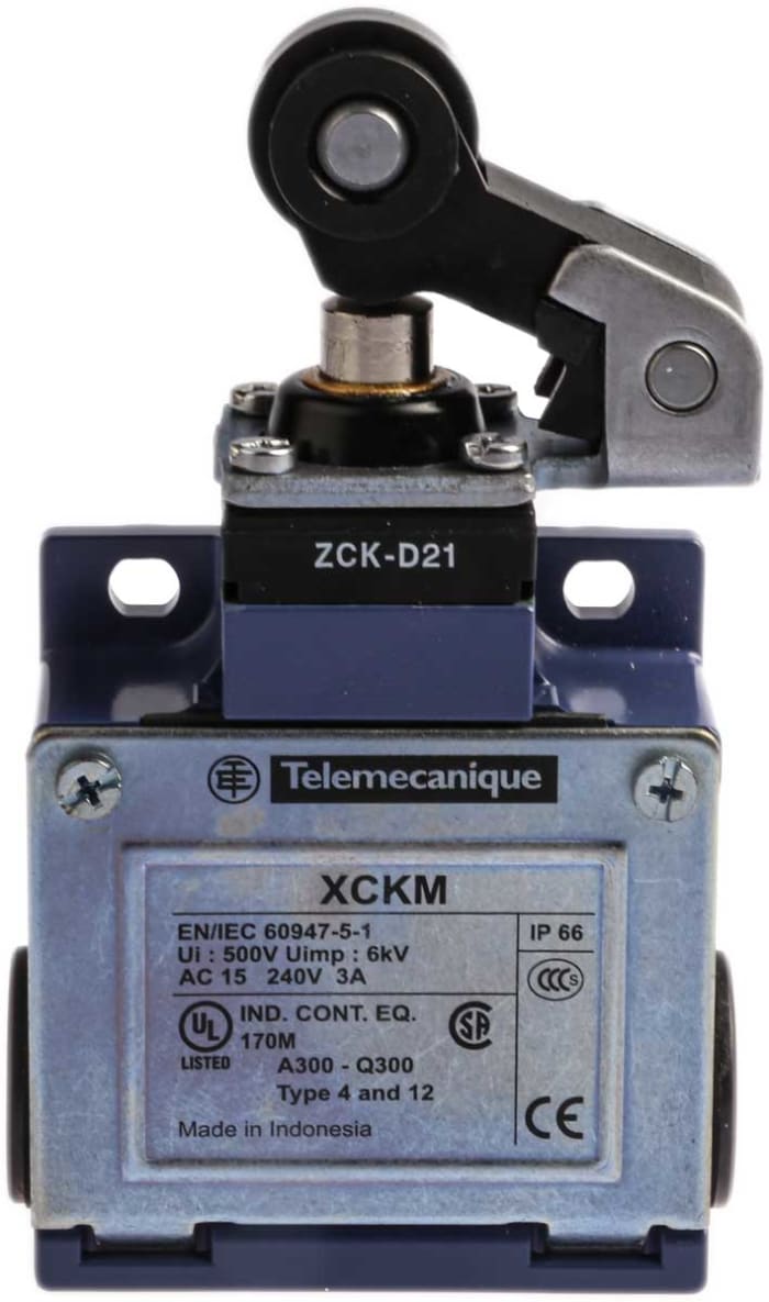Telemecanique Sensors OsiSense XC Series Plunger Limit Switch, NO/NC, IP66, DP, Zinc Alloy Housing, 240V ac Max, 10A Max