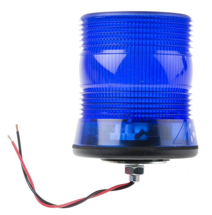 RS PRO Blue Flashing Beacon, 10 → 100 V dc, Surface Mount, Xenon Bulb, IP56