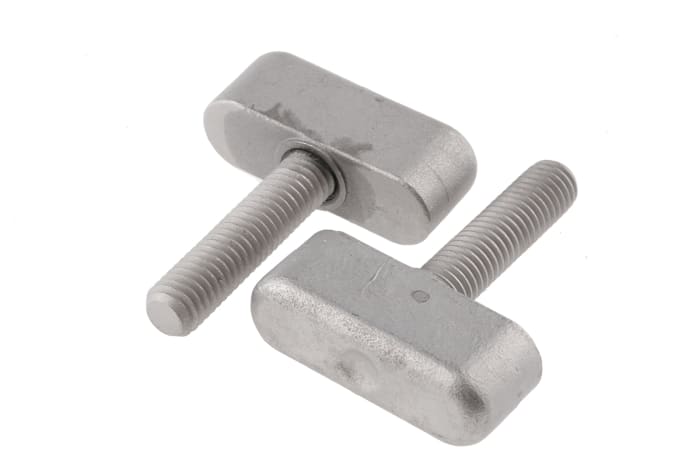 RS PRO Silver Wing Clamping Knob, M8, Threaded Stud