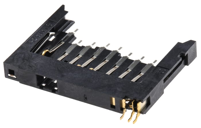 Yamaichi 9 Way Right Angle SD Card Memory Card Connector With Solder Termination