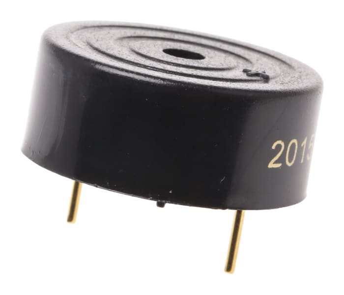 RS PRO 85dB Through Hole Continuous Internal Piezo Buzzer, 23.3 (Dia.) x 10.2mm, 3V dc Min, 20V dc Max
