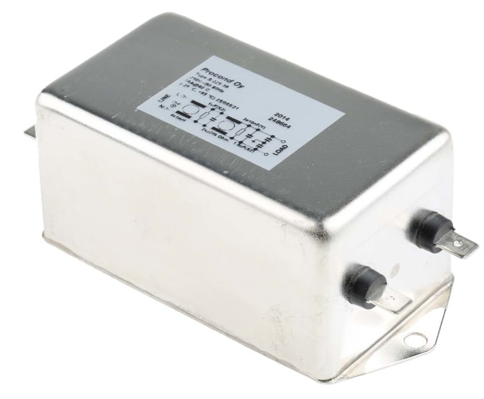 RS PRO 16A 250 V ac 400Hz, Chassis Mount RFI Filter, Tab
