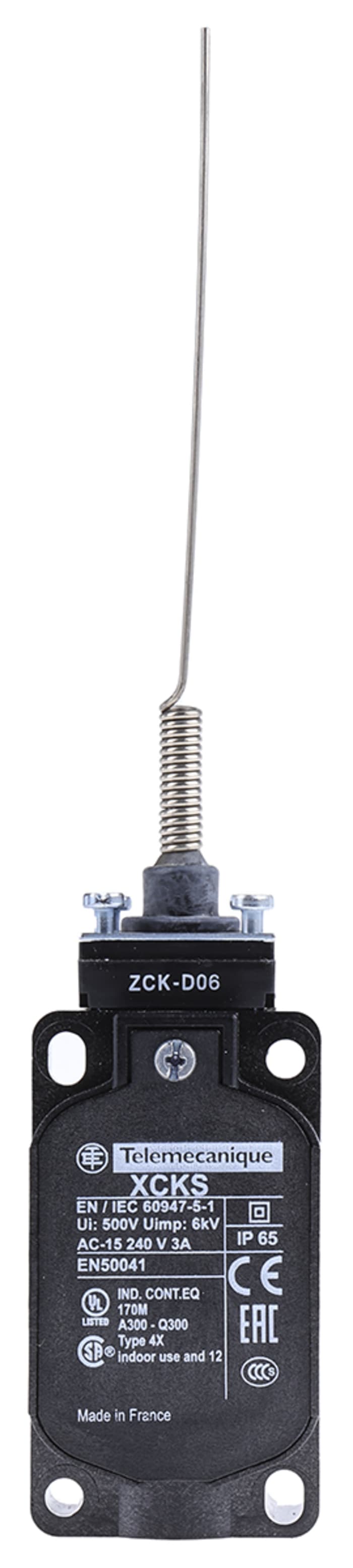 Telemecanique Sensors OsiSense XC Series Coil Spring Limit Switch, NO/NC, IP65, DP, Plastic Housing, 240V ac Max, 10A